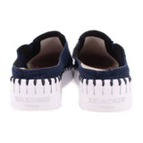 ILSE JACOBSEN navy slip-on mule sneakers with heel loop and branded outsole