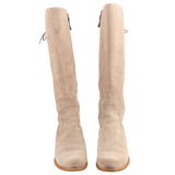 SOFFT beige suede tall boots, pair with back seams and low heel