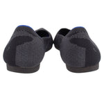 ROTHY'S gray camo flats, back view, dark heel and blue inner trim