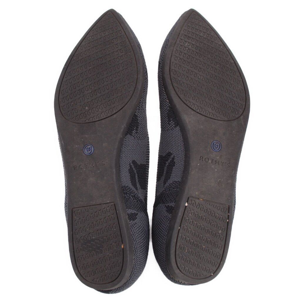 ROTHY'S gray camo flats with textured rubber outsoles and heel brand marks