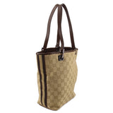 GUCCI VINTAGE CANVAS SHOULDER BAGS TAN