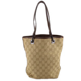 GUCCI VINTAGE CANVAS SHOULDER BAGS TAN