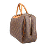 Louis Vuitton Deauville monogram travel bag angled view with front zipper