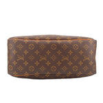 Louis Vuitton Deauville monogram travel bag bottom view with tan base edge trim