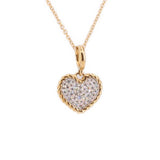 DAVID YURMAN CABLE COLECTIBLES PAVE PLATE HEART NECKLACES 18KT/0.18 TCW DIAMONDS