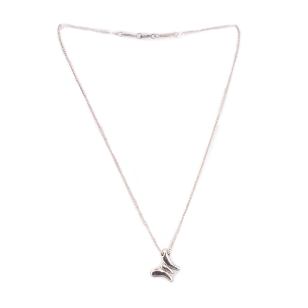 Butterfly charm pendant necklace with thin chain and small silver-tone butterfly pendant
