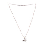 Butterfly charm pendant necklace with thin chain and small silver-tone butterfly pendant