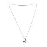 Butterfly charm pendant necklace with thin chain and small silver-tone butterfly pendant