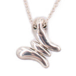 Silver-tone butterfly charm pendant with textured, flowing sculpted detail