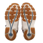 Tory Burch suede sneakers outsole, white tread with brown and blue accent panels