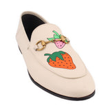GUCCI STRAWBERRY BRIXTON LOAFERS CREAM 37.5 EU | 7.5 US