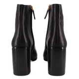 TORY BURCH EQUESTRIAN LINK LEATHER ANKLE BOOTS BLACK 8.5 US
