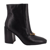 TORY BURCH EQUESTRIAN LINK LEATHER ANKLE BOOTS BLACK 8.5 US