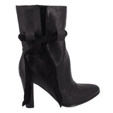 CHARLES DAVID LEATHER BOOTS BLACK 10 US