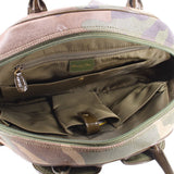 DIOR camouflage bowler bag interior with zip pocket and leather strap
