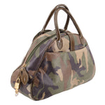 DIOR camouflage bowler handle bag with front zip pocket and gold-toned hardware