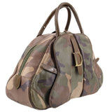 DIOR camouflage bowler handle bag with gold-toned D detail and side zip pocket