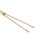Gold-tone long chain necklace with tapered slider ends