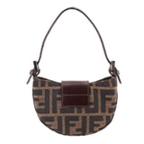 FENDI MINI CROISSANT HANDLE BAG ZUCCA TOBACCO