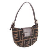 FENDI MINI CROISSANT HANDLE BAG ZUCCA TOBACCO