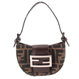 FENDI MINI CROISSANT HANDLE BAG ZUCCA TOBACCO