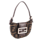 FENDI MINI CROISSANT HANDLE BAG ZUCCA TOBACCO