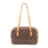 LOUIS VUITTON monogram canvas CITE MM shoulder bag with tan leather crossbody handles