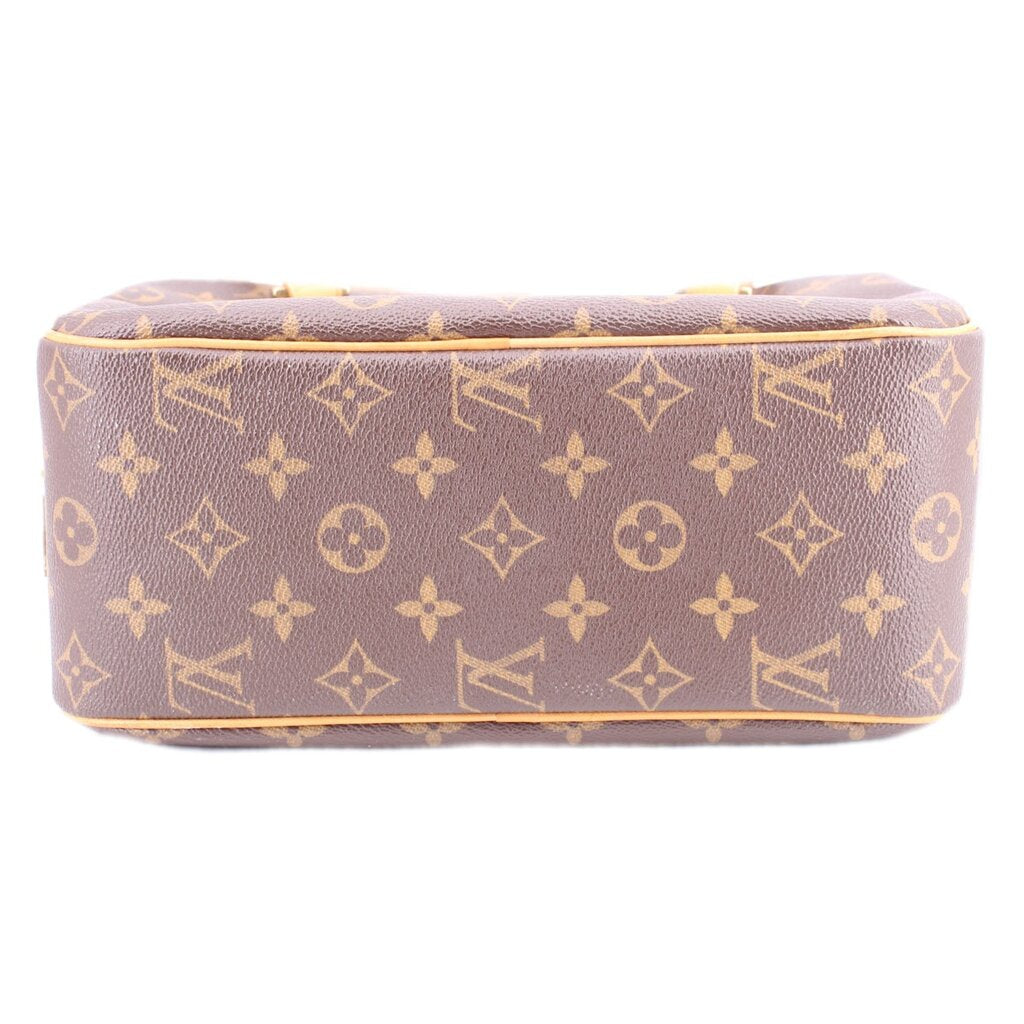 LOUIS VUITTON monogram canvas CITE MM bag base, tan leather trim and stitching