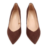 MARC FISHER suede heels set, brown pointed toe with cushioned insole