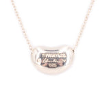 Sterling silver bean pendant necklace with Tiffany & Co engraving