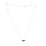 Sterling silver bean pendant necklace with small three-lobed bead charm