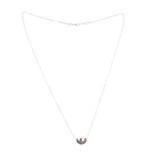 Sterling silver bean pendant necklace with small three-lobed bead charm