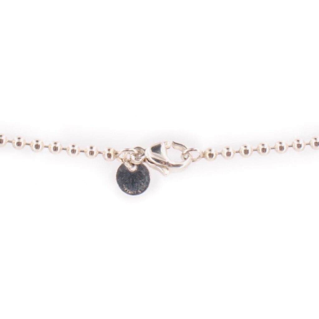 Sterling silver ball chain necklace with heart tag and spring-ring clasp