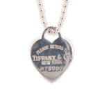 Sterling silver heart tag pendant with TIFFANY & CO engraving on front
