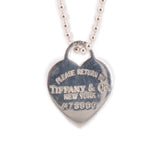 Sterling silver heart tag pendant with TIFFANY & CO engraving on front