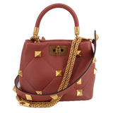 VALENTINO ROMAN STUD CROSSBODYS DUSTY ROSE