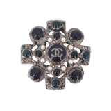 CHANEL GRIPOIX BROOCHES NAVY/GREEN