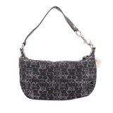 COACH logo hobo shoulder bag, black with silver Lurex pattern