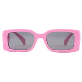 GUCCI pink square sunglasses with dark lenses and thick frame