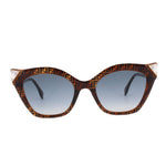 FENDI tortoise cat-eye sunglasses with FF logo on frames, gray lenses