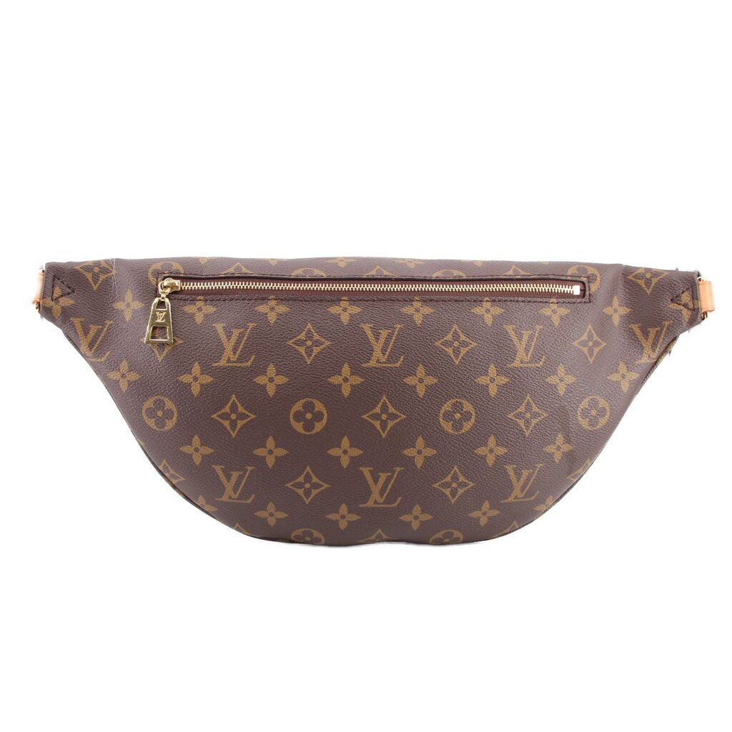 Monogram belt bag with central top zip and arched silhouette