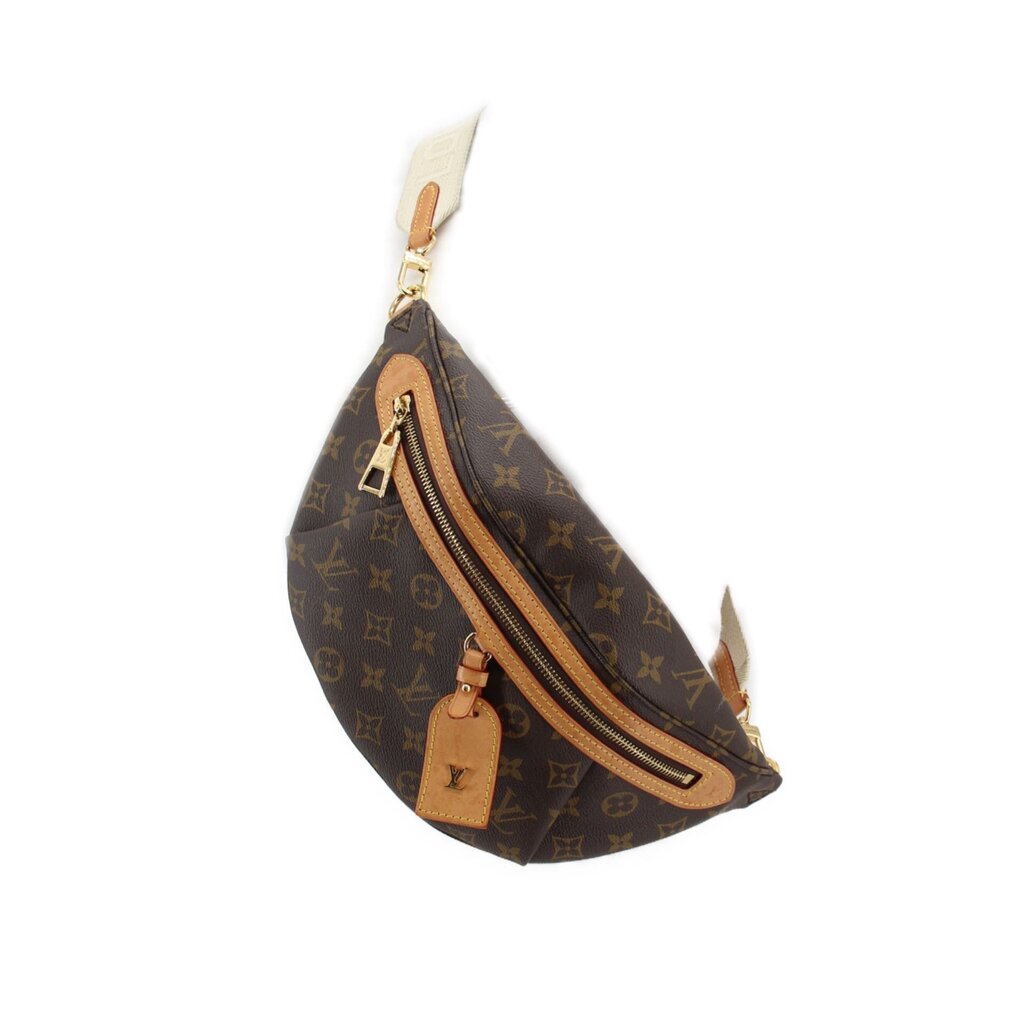 Louis Vuitton monogram crossbody belt bag with front zipper and adjustable strap