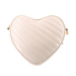 GUCCI cream heart crossbody bag with quilted stripes and gold-tone zipper pulls
