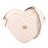GUCCI cream heart crossbody bag with GG heart logo and gold hardware