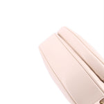 GUCCI cream leather crossbody bag close-up of strap attachment and top edge