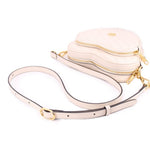 GUCCI cream heart crossbody bag with adjustable strap and zip closure pouch