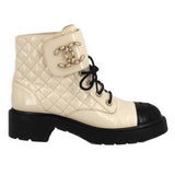 CHANEL CHANEL CC LOGO BOOTS CREAM 42 / 10 US