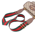 GUCCI crossbody bag striped web shoulder strap with gold-tone hardware