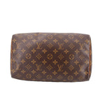LOUIS VUITTON Speedy 30 vintage handle bag top view, monogram canvas with tan piping