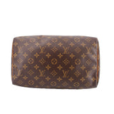 LOUIS VUITTON Speedy 30 vintage handle bag top view, monogram canvas with tan piping